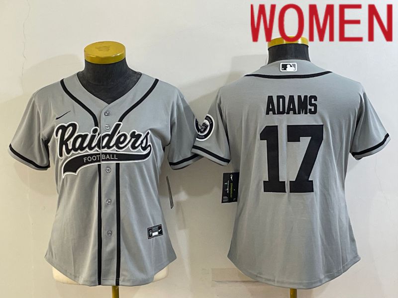 Women Oakland Raiders #17 Adams Grey 2022 Nike Co branded NFL Jerseys->women nfl jersey->Women Jersey